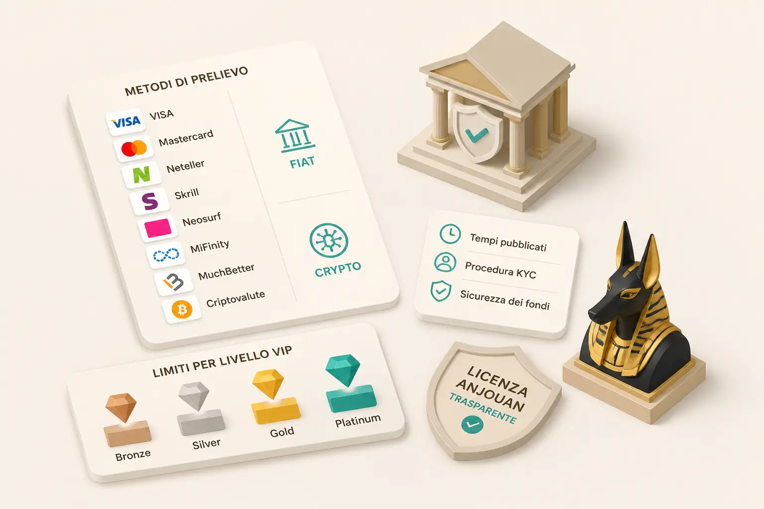 AmunRa Prelievi: Metodi, Tempi e Limiti VIP visual guide for AmunRa Casino